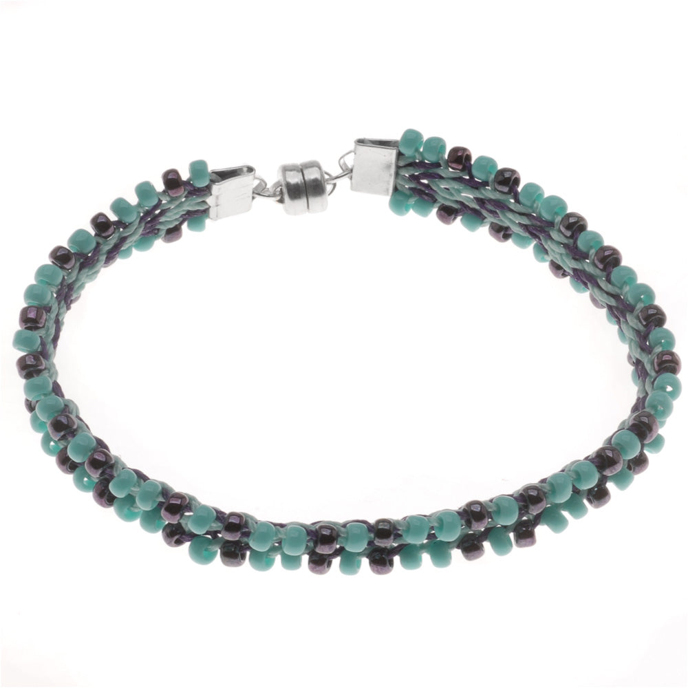 Beaded Kumihimo Flat Braid Bracelet
