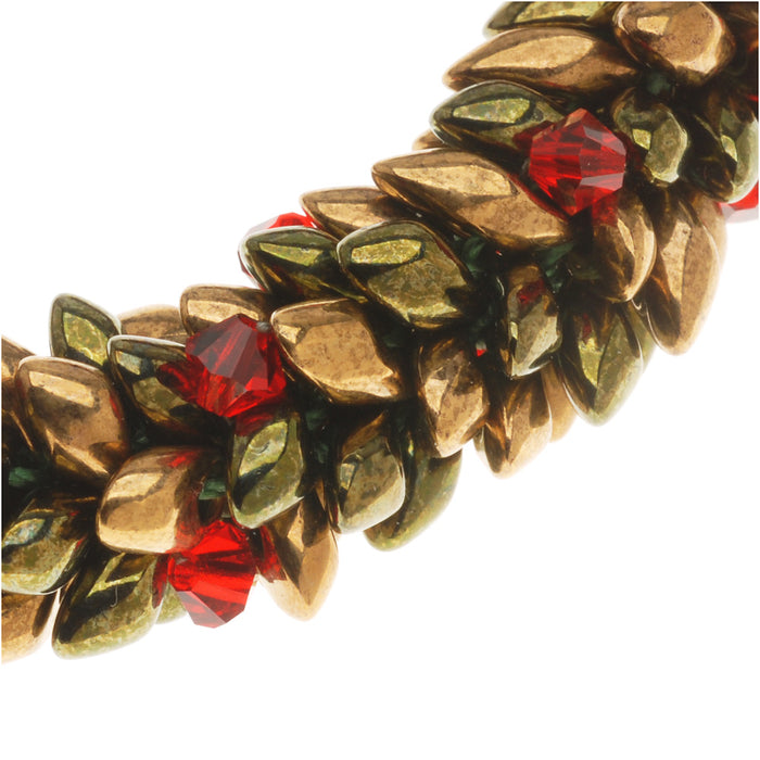 Retired - Beaded Kumihimo Holiday Wreath Bracelet