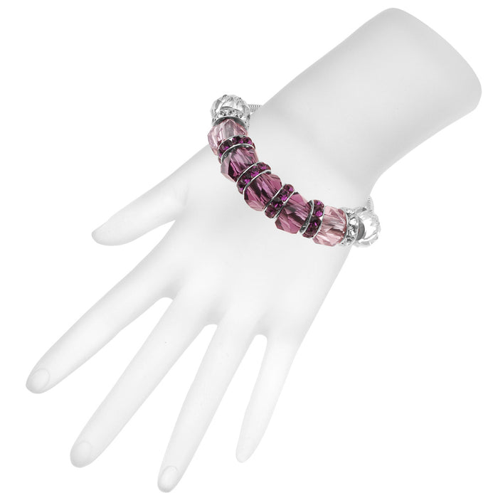Retired - European Style Austrian Crystal February Birthstone Bracelet
