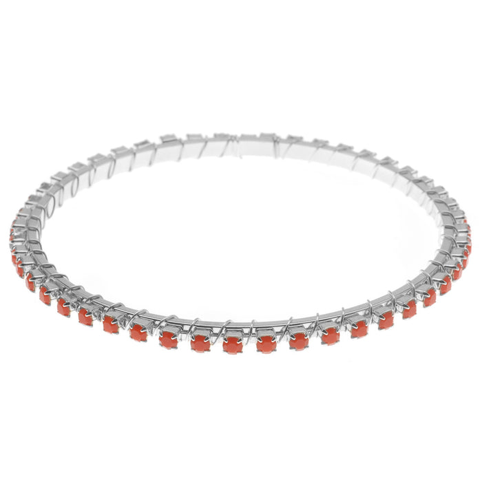 Retired - Coral Rhinestone Bangle Bracelet