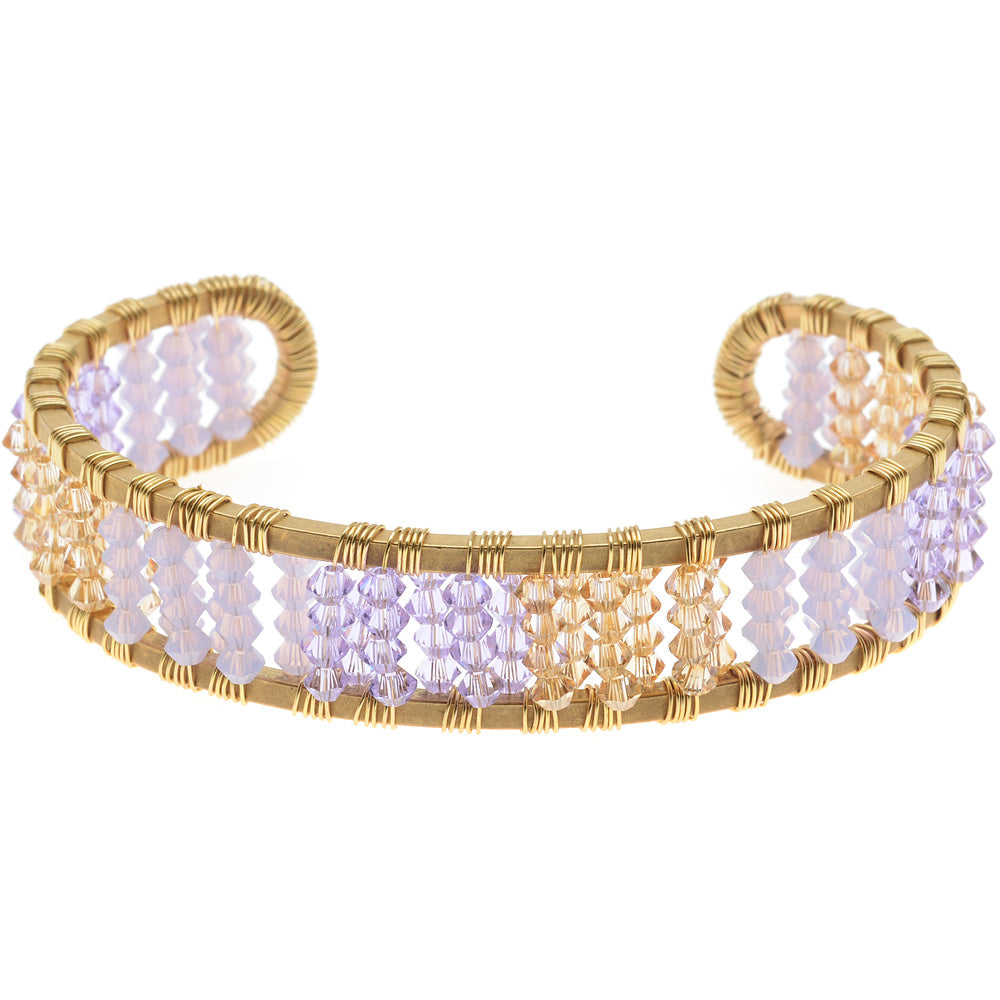 Retired - Radiant Spring Wire Wrapped Beaded Cuff Bracelet