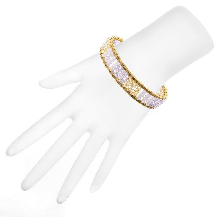 Retired - Radiant Spring Wire Wrapped Beaded Cuff Bracelet