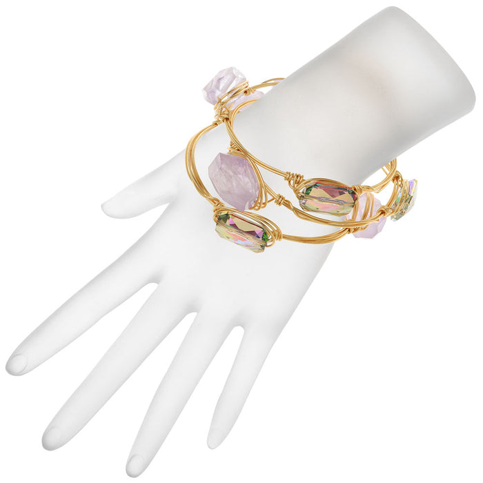 Retired - Amethyst Wire Wrapped Bangle Set