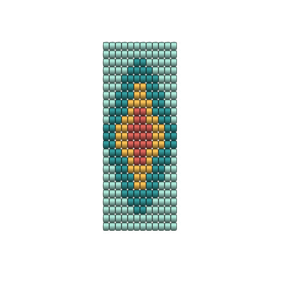 Retired - Herringbone Bubbles Bracelet in Turquoise and Coral