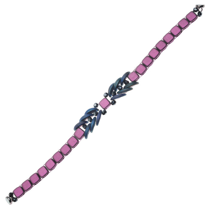 Ophelia Bracelet in Metallic Pink Suede