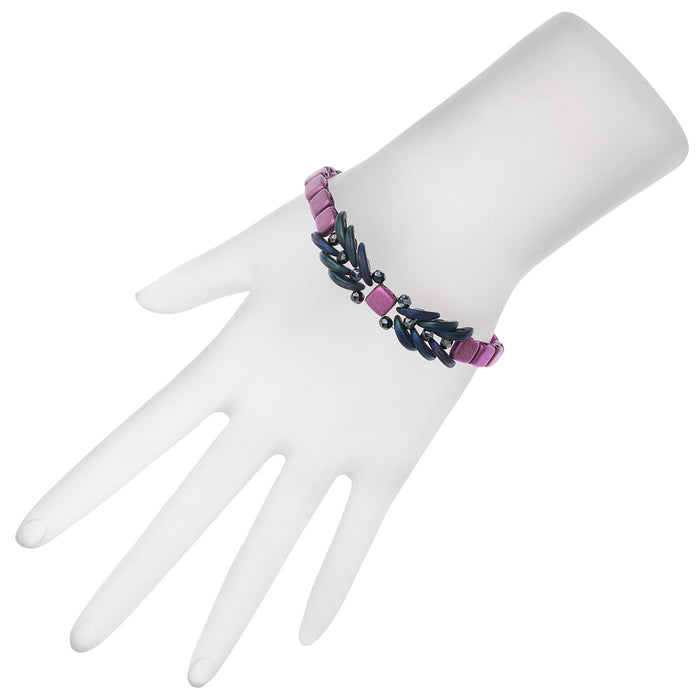 Ophelia Bracelet in Metallic Pink Suede