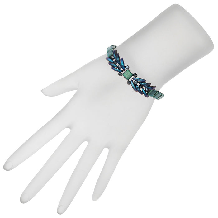 Ophelia Bracelet in Metallic Green Suede
