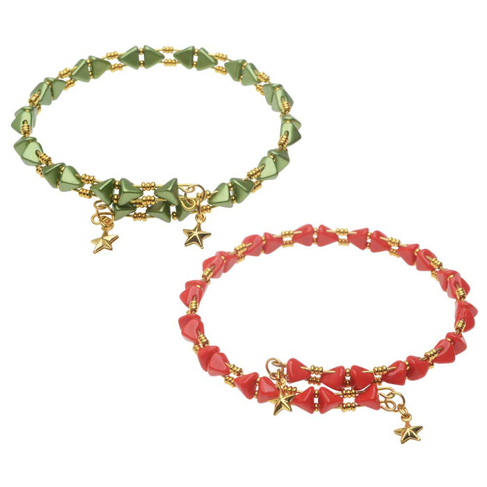 Retired - Holiday Super Kheops Par Puca Memory Wire Bracelet Set