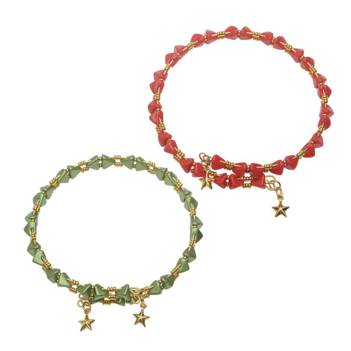 Retired - Holiday Super Kheops Par Puca Memory Wire Bracelet Set