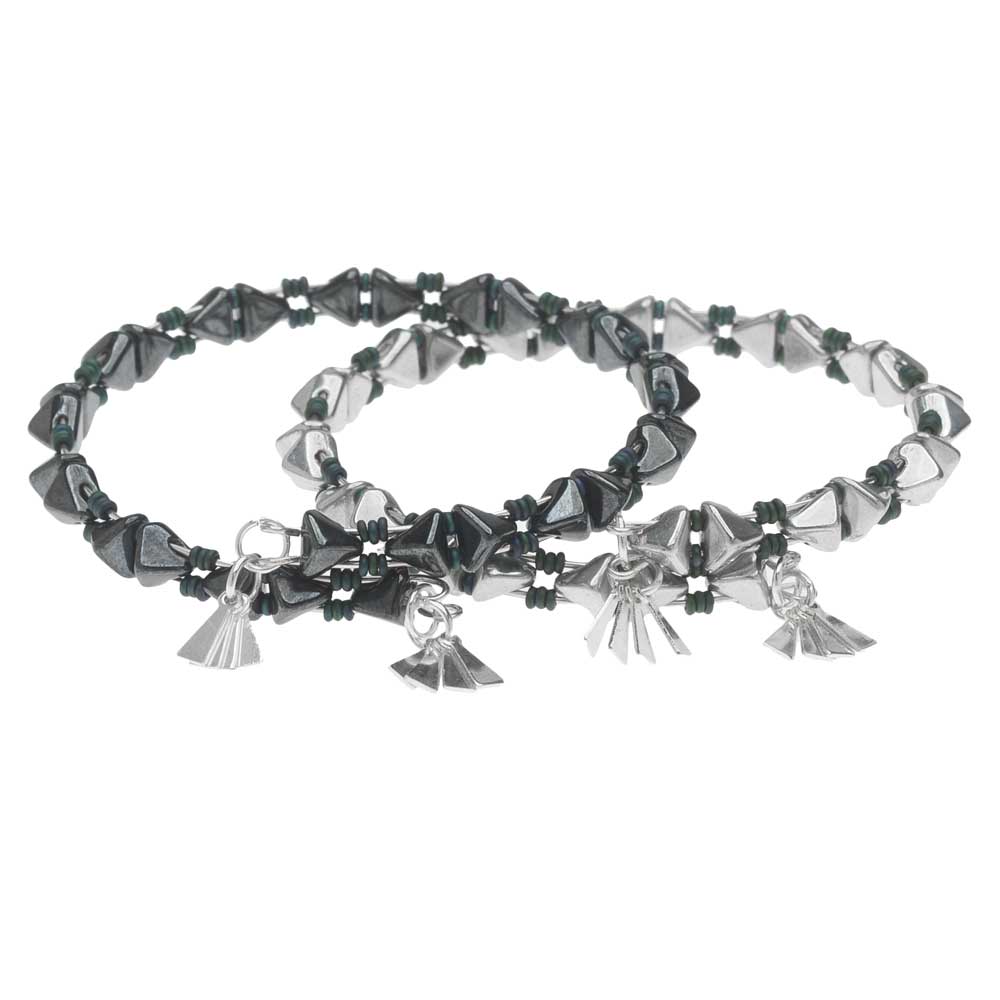 Retired - Midnight Super Kheops Par Puca Memory Wire Bracelet Set