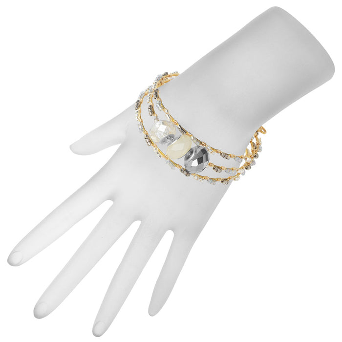 Ice Crystal Memory Wire Bracelet