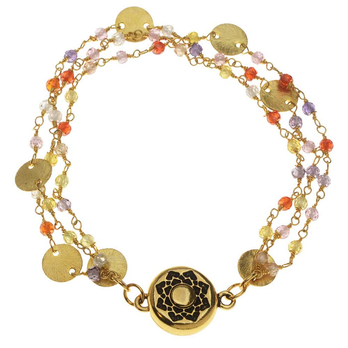 Triple Strand Caravan Gemstone Bracelet
