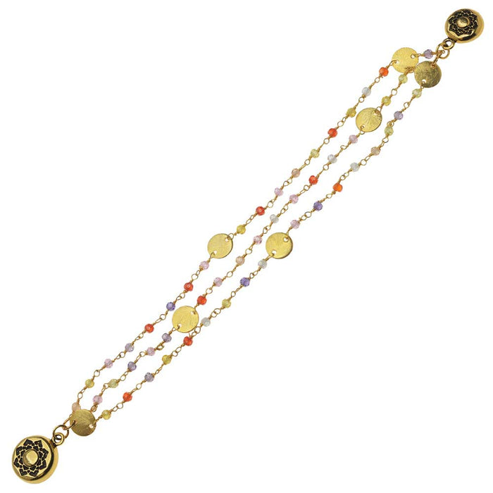 Triple Strand Caravan Gemstone Bracelet