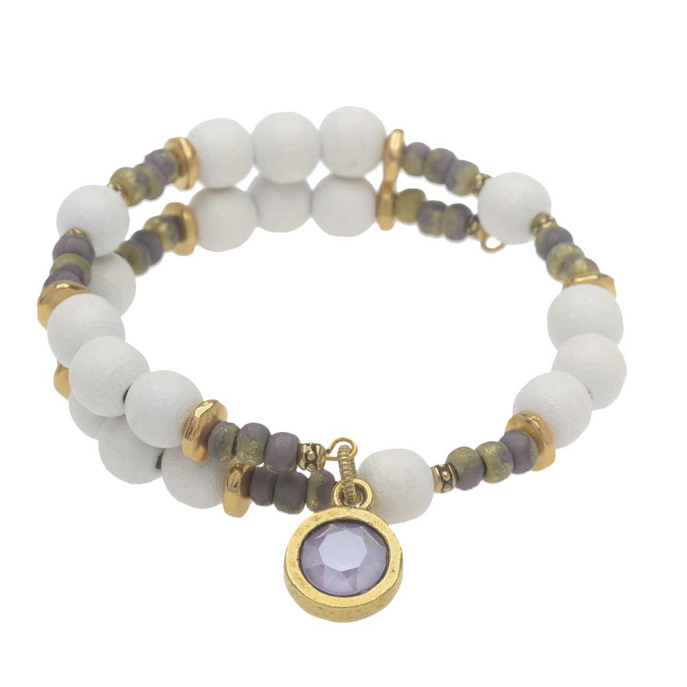 Retired - Lilac Harmony Memory Wire Bracelet