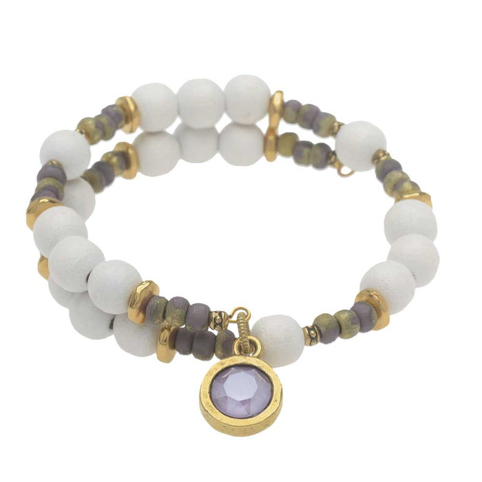 Retired - Lilac Harmony Memory Wire Bracelet
