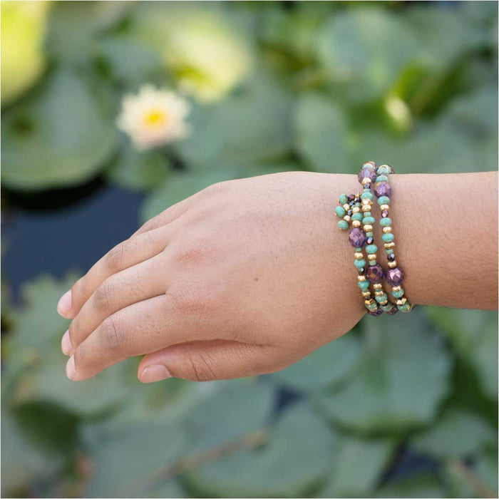 Retired - Lavender Sunrise Memory Wire Bracelet
