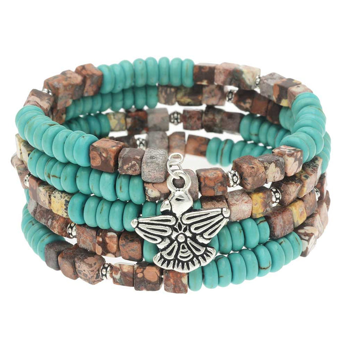 Retired - Thunderbird Gemstone Memory Wire Bracelet