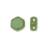 Czech Glass Honeycomb Beads, 2-Hole Hexagon 6mm, Pastel Olivine (30 Pieces)