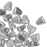Czech Glass Matubo, Triangular 2-Hole Nib-Bit Beads 5.5x6mm, Silver ( 2.5" Tube)