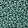 True2 Czech Fire Polished Glass, Faceted Micro Spacer Beads 2x3mm, Chalk Dark Green Luster (100 Pcs)