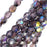 Czech Fire Polished Glass, Faceted Round Beads 4mm, Light Amethyst Graphite Rainbow (50 Pieces)