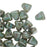 Czech Glass Matubo, Triangular 2-Hole Nib-Bit Beads 5.5x6mm, Luster - Opaque Green (2.5" Tube)
