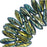 Czech Glass, Dagger Beads with Laser Etched Wing Design  5x16mm, Jet (25 Pieces)