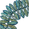 Czech Glass, Dagger Beads with Laser Etched Wing Design  5x16mm, Jet Matte (25 Pieces)