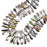 Czech Glass 3 x 10mm Dagger Beads - Crystal Vitrail (1 Strand)