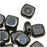 CzechMates Glass 2-Hole Square Tile Beads 6mm 'Hematite' (1 Strand)