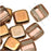 CzechMates Glass 2-Hole Square Tile Beads 6mm 'Apollo Gold' (1 Strand)