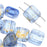 CzechMates Glass 2-Hole Square Tile Beads 6mm - Gold Marbled Light Sapphire (1 Strand)