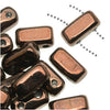 CzechMates Glass 2-Hole Rectangle Brick Beads 6x3mm - Dark Bronze (1 Strand)