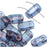 CzechMates Glass 2-Hole Rectangle Brick Beads 6x3mm -Transparent Amethyst Luster (1 Strand)