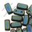 CzechMates Glass 2-Hole Rectangle Brick Beads 6x3mm - Matte Iris Green (1 Strand)