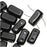 CzechMates Glass 2-Hole Rectangle Brick Beads 6x3mm - Jet Black (1 Strand)
