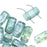 CzechMates Glass 2-Hole Rectangle Brick Beads 6x3mm - Dual Lustered Blue / Green (1 Strand)