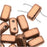 CzechMates Glass 2-Hole Brick Beads 6x3mm - Matte Metallic Copper (1 Strand)