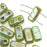 CzechMates Glass 2-Hole Rectangle Brick Beads 6x3mm - Honeydew Luster Picasso (1 Strand)