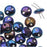 CzechMates Glass 2-Hole Round Flat Lentil Beads 6mm - Blue Iris (1 Strand)