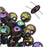 CzechMates Glass 2-Hole Round Flat Lentil Beads 6mm - Purple Iris (1 Strand)