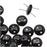 CzechMates Glass 2-Hole Round Flat Lentil Beads 6mm - Jet Black (1 Strand)