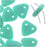 CzechMates 2-Hole Triangle Beads 6mm - Matte Turquoise (2.5" Tube)