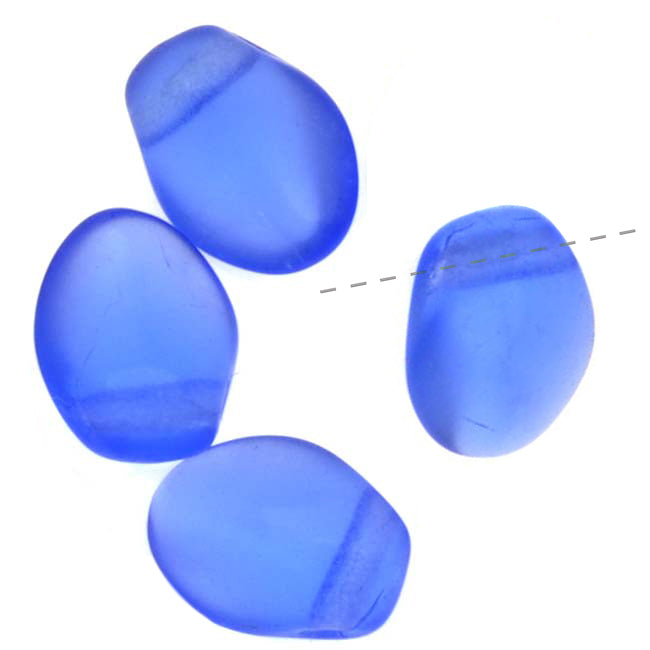 Czech Glass - Petal Shaped Beads 8x6mm Matte Sapphire (1 Strand)