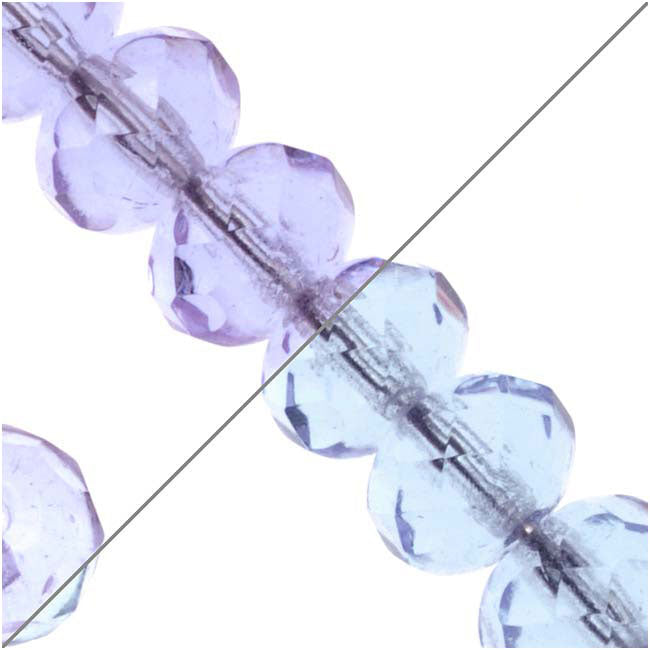Czech Fire Polished Glass, Donut Rondelle Beads 6.5x4.5mm 'Alexandrite' (25 pcs)