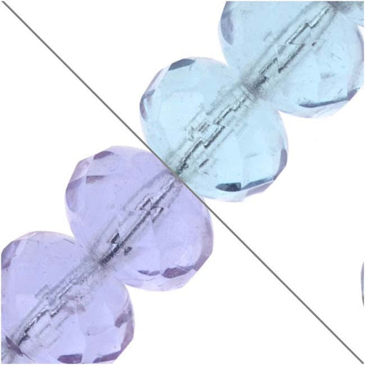 Czech Fire Polished Glass, Donut Rondelle Beads 8.5x5.5mm 'Alexandrite' (25 pcs)