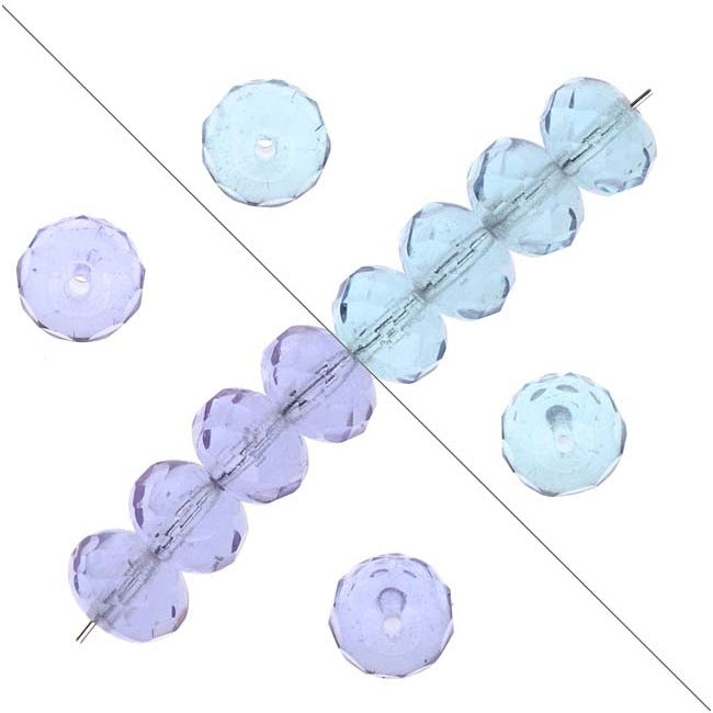Czech Fire Polished Glass, Donut Rondelle Beads 8.5x5.5mm 'Alexandrite' (25 pcs)