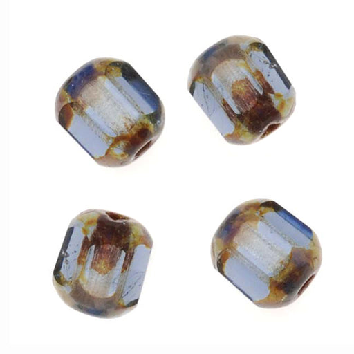 Czech Glass Cathedral Window Beads 6mm Montana Blue (1 Strand)