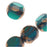 Czech Glass Triangular Table Cut Window Beads 8mm Teal/Bronze (1 Strand)