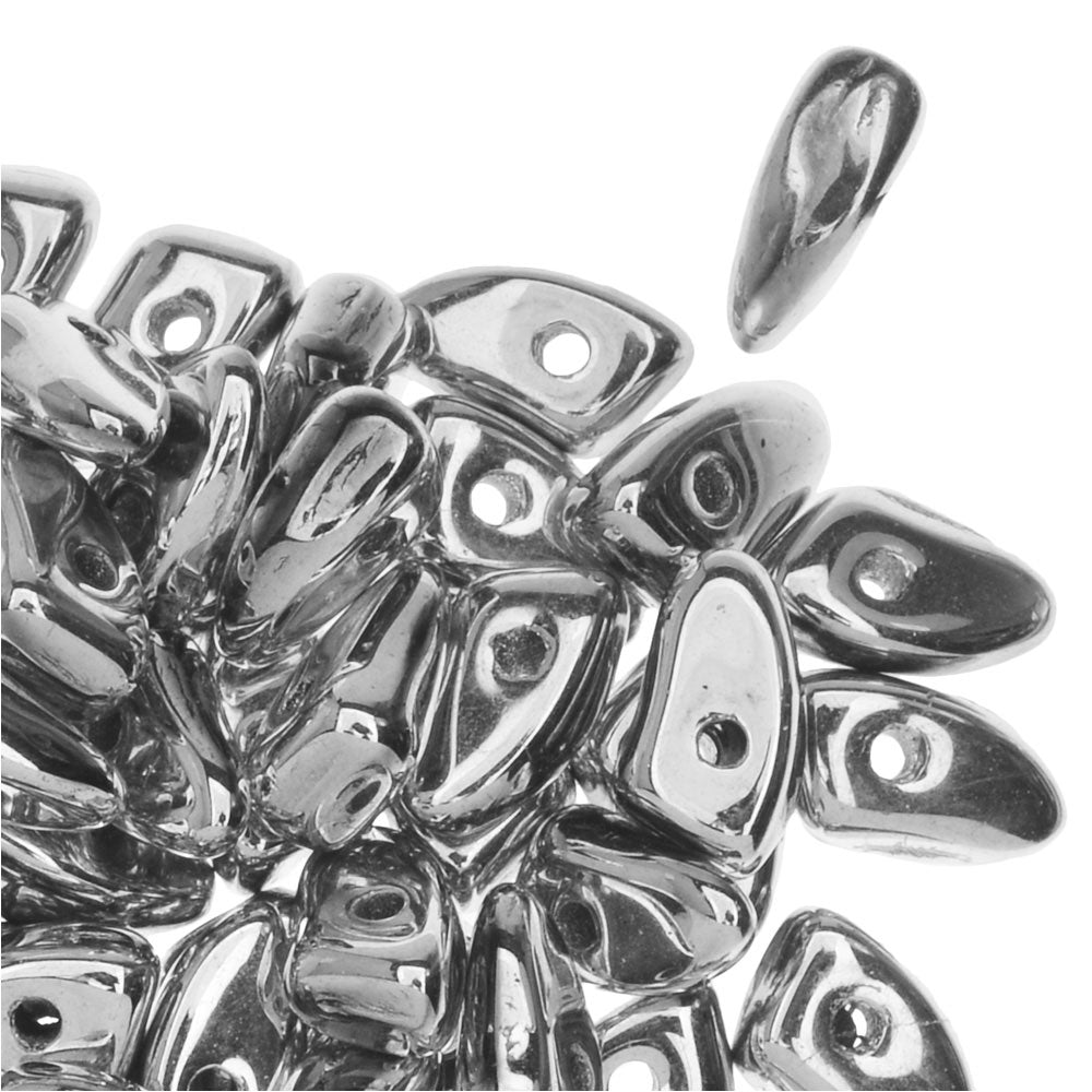 Czech Glass, Prong Beads 6x3.5mm, Silver (2.5" Tube)